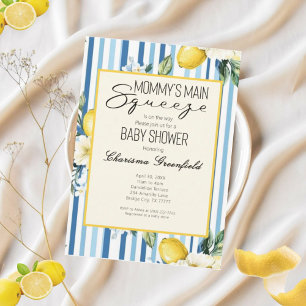 Invitación Ducha de Baby Boy Limón Azul La Principal Preocupa