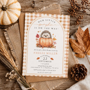 Invitación Ducha de Baby 'Calabacita en Camino' de Otoño a Cu