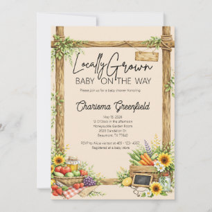Invitación Ducha de Baby en Camino Cultivado Localmente