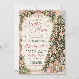 Invitación Ducha de Baby Shower Un Azúcar Plum Está en Camino