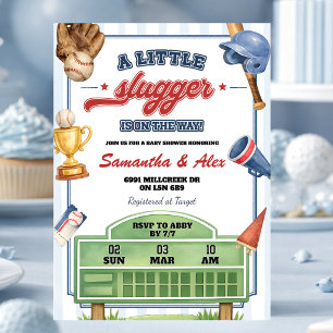 Invitación Ducha de Baby Slugger de Béisbol en Camino