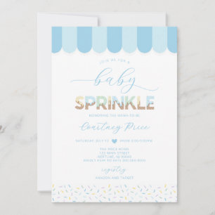 Invitación Ducha de Baby Sprinkle Azul para Bebé