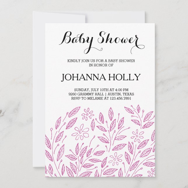 Invitación ducha de bebé (Anverso)