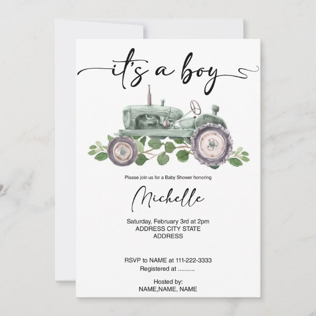 Invitación ducha de bebé (Anverso)