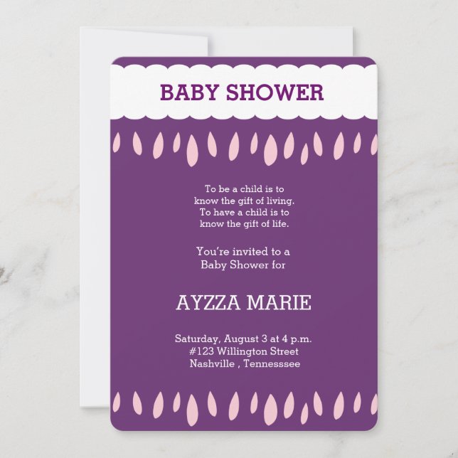Invitación ducha de bebé (Anverso)