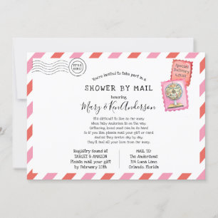 Invitación Ducha de bebé a distancia por correo