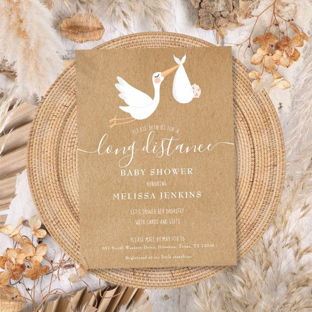 Invitación Ducha de bebé a larga distancia por correo (Long Distance Baby Shower Sprinkle By Mail Invitation)