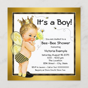 Invitación Ducha de Bebé Abeja