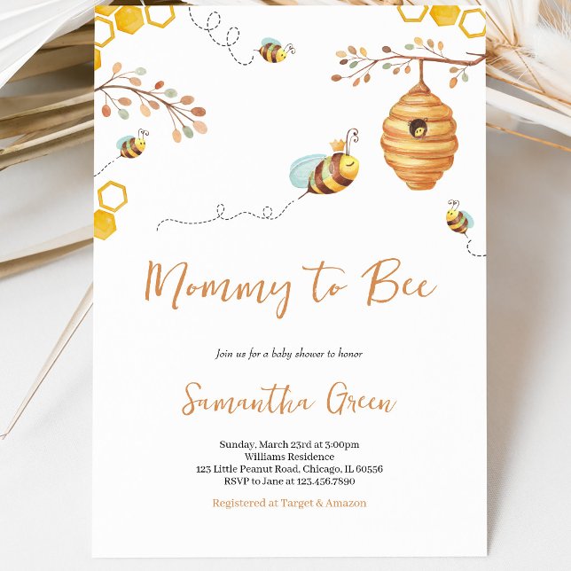 Invitación Ducha de Bebé Abeja (Subido por el creador)