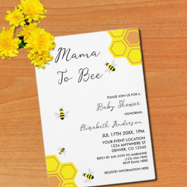 Invitación Ducha de bebé abeja (Subido por el creador)