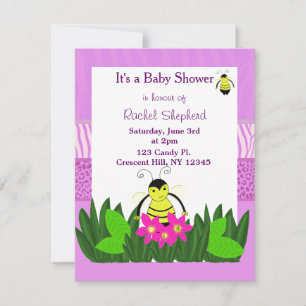 Invitación Ducha de bebé abeja bumble