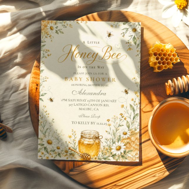 Invitación Ducha de Bebé Abeja de Miel Pequeña (Subido por el creador)