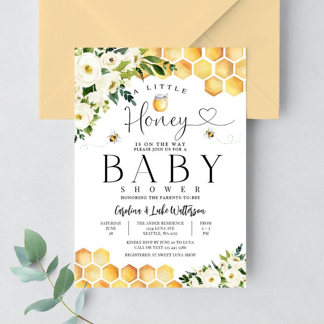 Invitación Ducha de Bebé Abeja Mielita (Subido por el creador)
