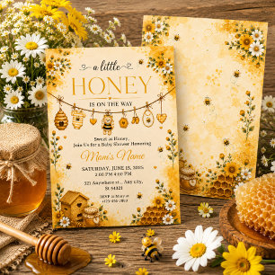 Invitación Ducha de Bebé Abeja Un Poco de Miel Está en Camino