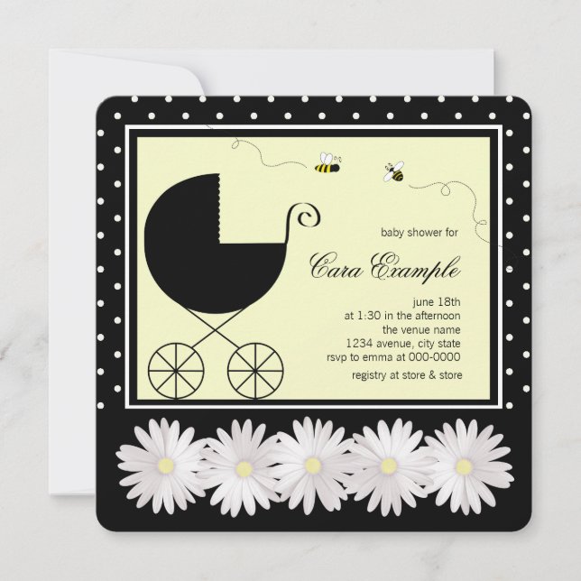 Invitación Ducha de Bebé Abejorro (Anverso)