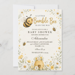 Invitación Ducha de Bebé Abejorro Caprichosa