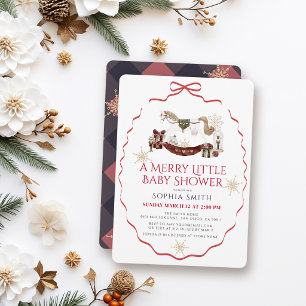 Invitación Ducha de bebé alegre Navidad Caballo de Balanza