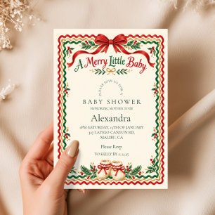 Invitación Ducha de bebé Alegre pequeño arco rojo
