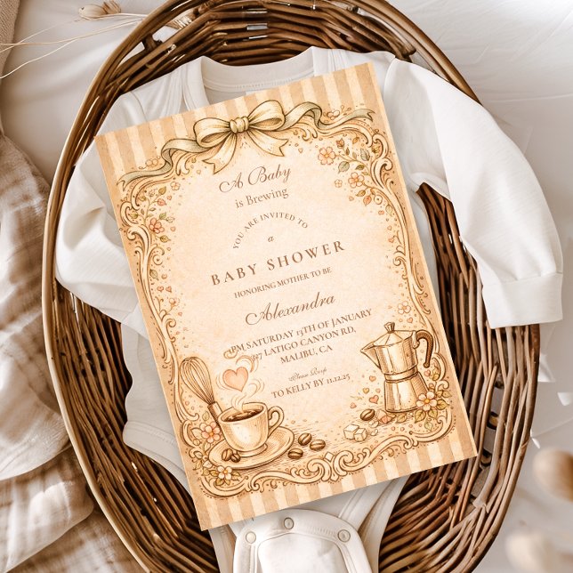 Invitación Ducha de Bebé Amante del Café (Subido por el creador)