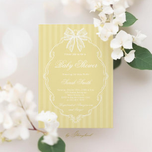Invitación Ducha de Bebé Amarillo Mantequilla Encaje