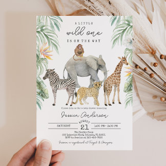 Invitación Ducha de Bebé Animales de la Jungla Safari