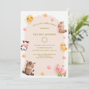 Invitación Ducha de Bebé Animales del Bosque