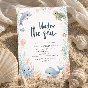 Invitación Ducha de Bebé Animales del Océano Bajo el Mar