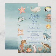 Ducha de Bebé Animales Marinos Bajo El Mar