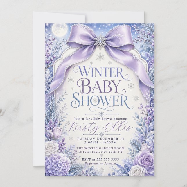 Invitación Ducha de Bebé Arco de Invierno (Anverso)