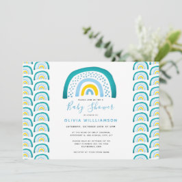 Invitación Ducha de bebé arcoíris moderna