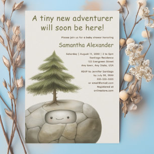 Invitación Ducha de bebé aventurera Woodland