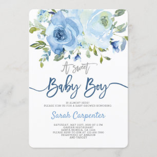 Invitación Ducha de bebé azul