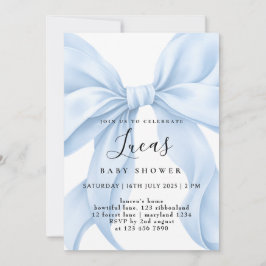 Invitación Ducha de bebé azul niño personalizada