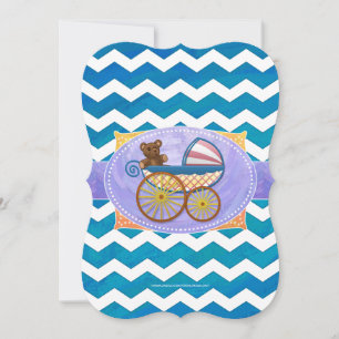 Invitación Ducha de Bebé Azul Océano Venera