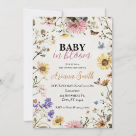 Invitación Ducha de bebé 'Baby in Bloom'
