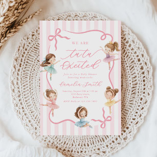 Invitación Ducha de Bebé Bailarina Rosa Ballet Niñas