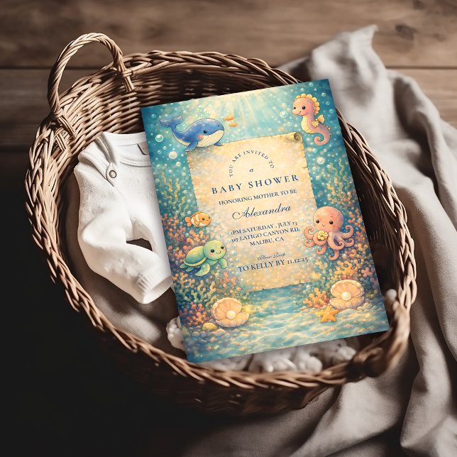 Invitación Ducha de Bebé Bajo El Mar (Subido por el creador)