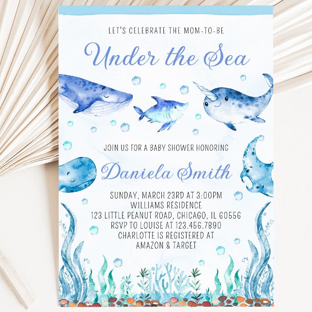 Invitación Ducha de Bebé Bajo el Mar (Subido por el creador)