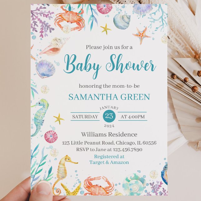 Invitación Ducha de Bebé Bajo el Mar (Subido por el creador)