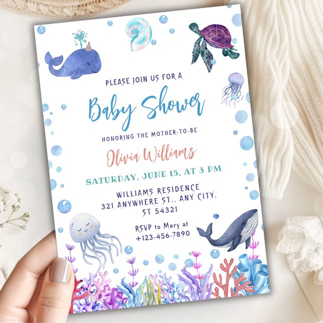 Invitación Ducha de Bebé Bajo el Mar (Subido por el creador)