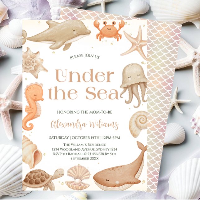 Invitación Ducha de bebé bajo el mar sin distinción de género (Subido por el creador)