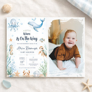 Invitación Ducha de Bebé Ballena Acuarela Bajo el Mar