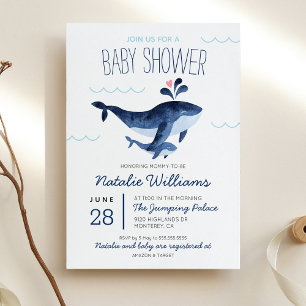 Invitación Ducha de Bebé Ballenas Náuticas Bajo el Mar