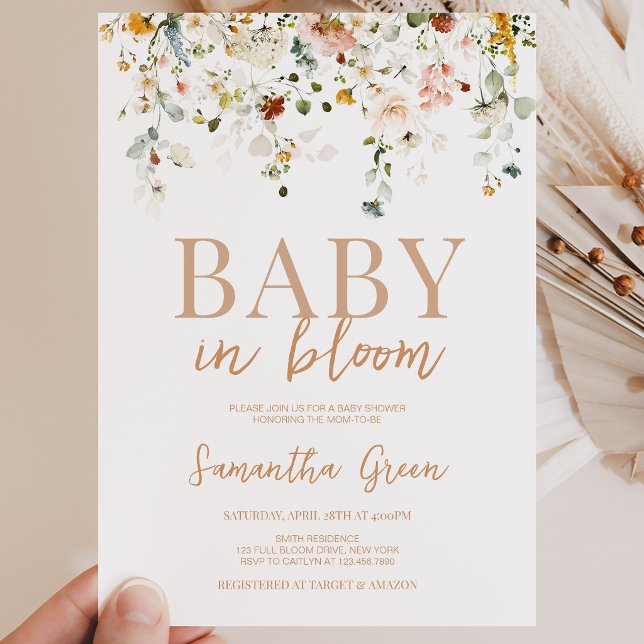 Invitación Ducha de Bebé 'Bebé en Flor' (Subido por el creador)