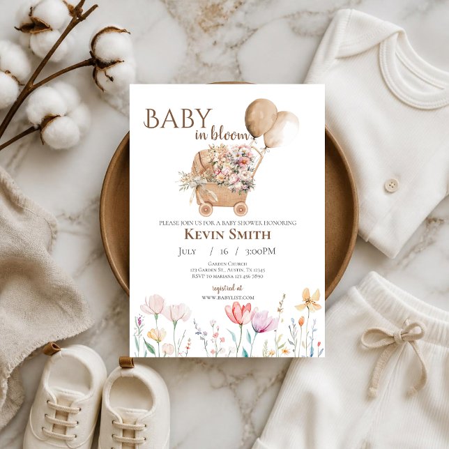 Invitación Ducha de bebé bebé en flor (Subido por el creador)