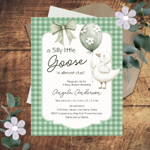 Invitación Ducha de Bebé Bebé Primavera Ganso Tonto Neutralid