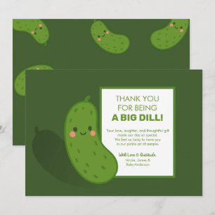 Invitación Ducha de Bebé Big Dill Green Pickle Gracias