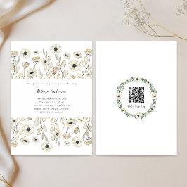Invitación Ducha de bebé blanca Floral