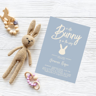 Invitación Ducha de bebé Blue Bunny Modern Boy