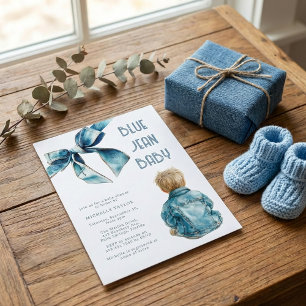 Invitación Ducha de Bebé Blue Jean Baby Denim